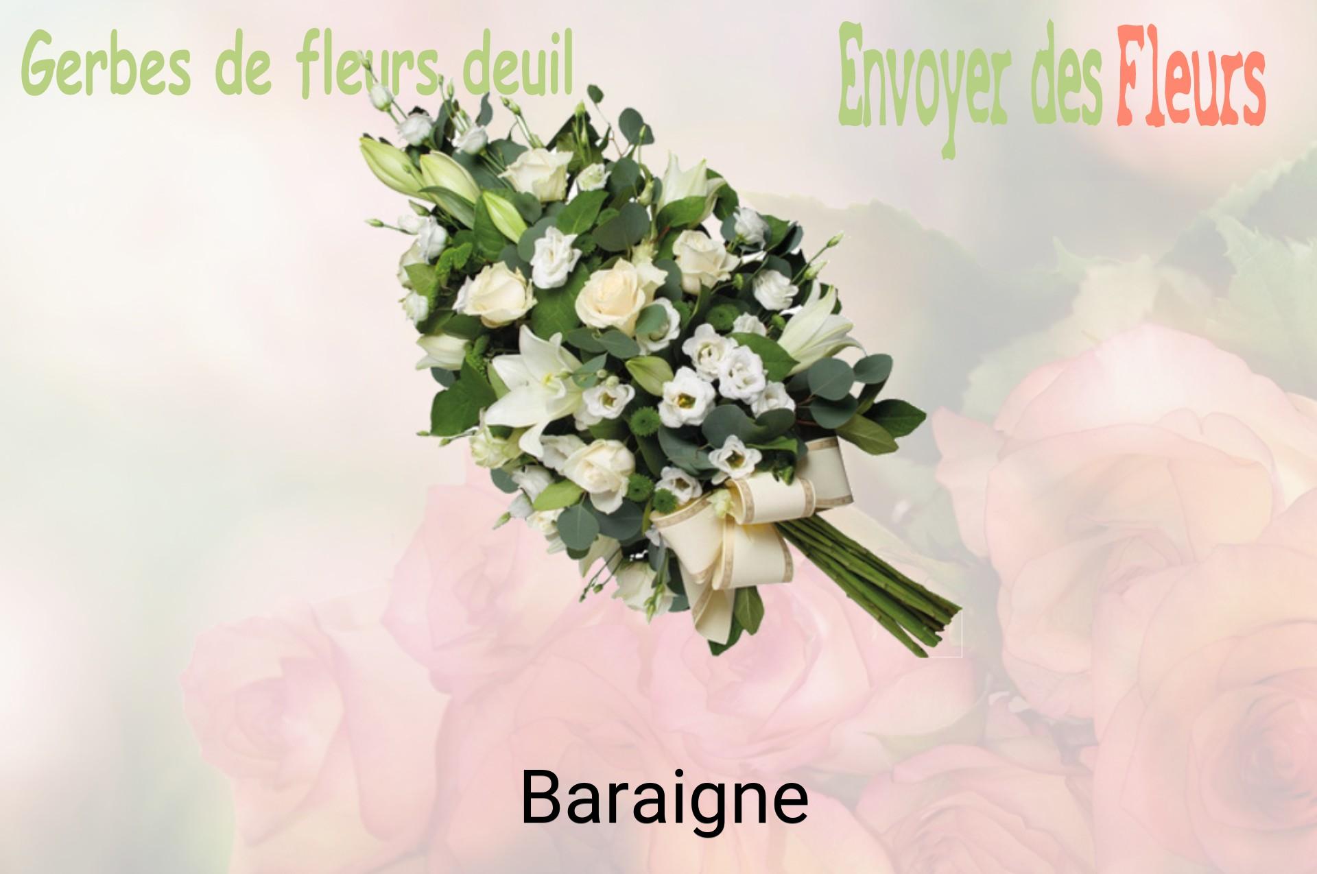 Gerbe de fleurs de deuil livrée à Baraigne
